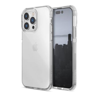 كفر حماية X-Doria Raptic Air لهاتف iPhone 14 Pro Max، إطار مرتفع، جزء داخلي من المطاط الناعم، نحيف وصغير الحجم، قابل لإعادة التدوير والتحلل البيولوجي، حماية من الخدش والتلف - فضي