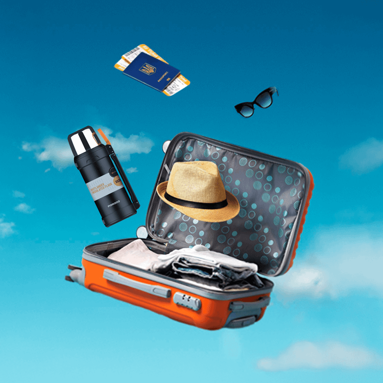 Porodo Lifestyle Outlander Insulation Flask with Triple-Wall Copper Insulated, Leak-Proof Lid, 2L Capacity, Keep Hot & Cold Up to 24 Hours, Food-Grade Stainless Steel - Black