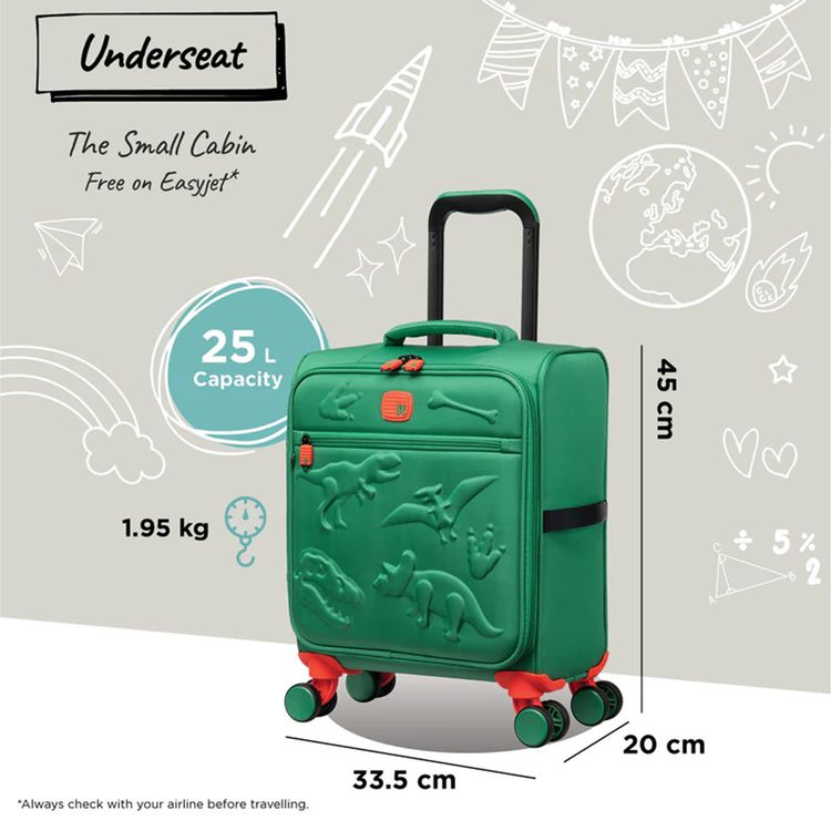 حقيبة الأطفال ميرميد ريف، سعة 25 لتر، هيكل ناعم، 8 عجلات دوارة - لون أخضر أيرلندي