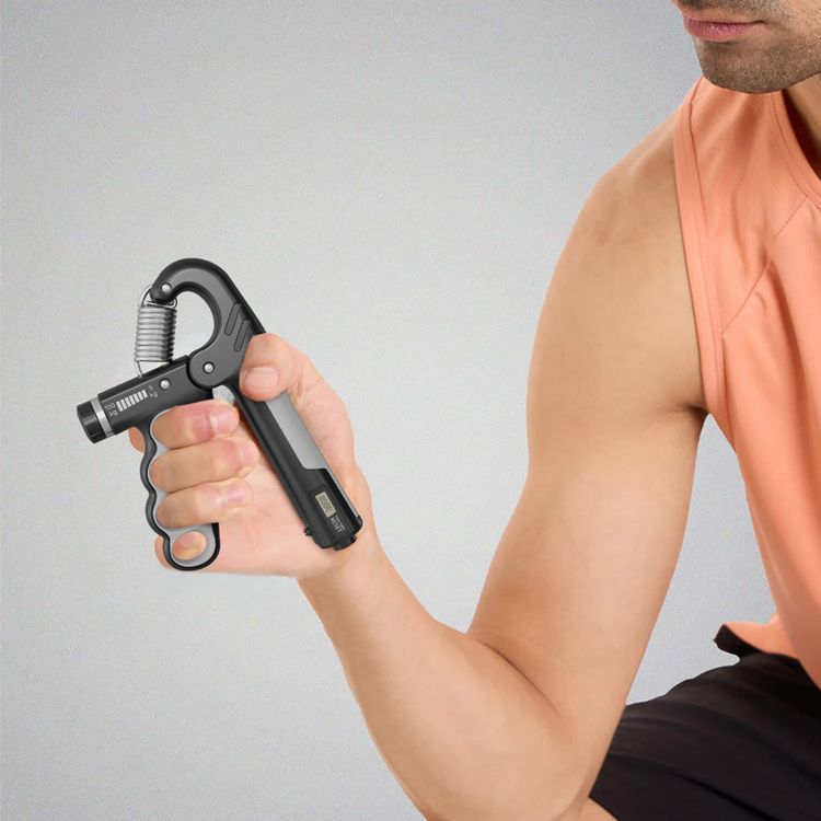 Green Lion Grip Master Hand Grip Strengthener with 5-100kg Resistance Range, Tracking Motivation, Rotary Knob Adjustment, High-Tension Spring, Portable & Durable - Black