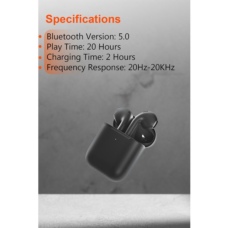 Porodo Blue Deep Bass Wireless Earbuds 2, One-Step Pairing, Comfortable Fit, Independent Earbuds, Touch Control, Deep Bass - Black