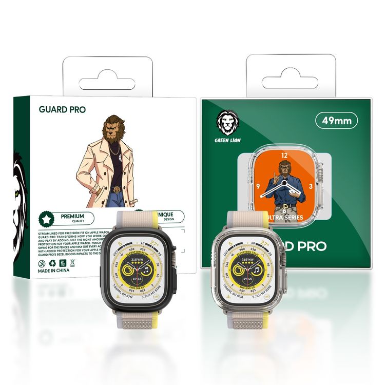 Green Lion Ultra Series Guard Pro Case (Apple Watch 49mm) - Black