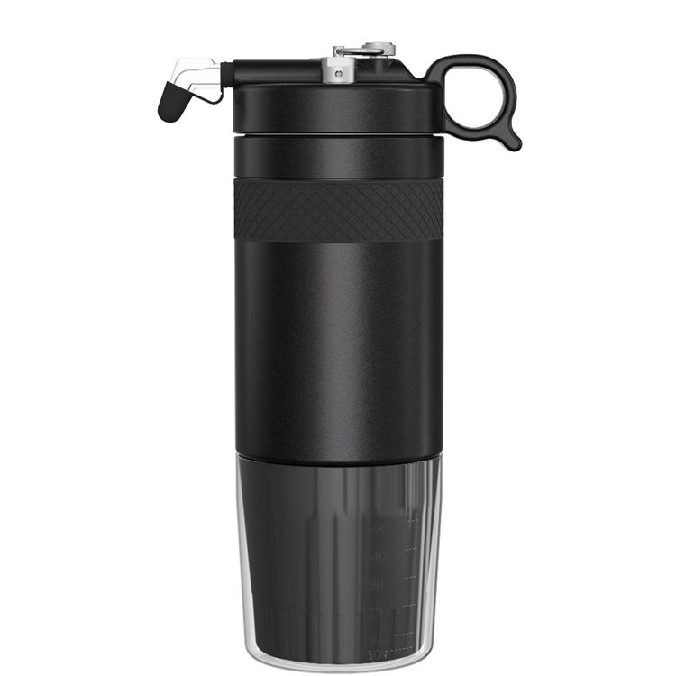 LePresso Nitro Brew Cold Coffee Maker with Pressure Gauge, 480mL Capacity, Nitrogen Gas Bulb Storage, Up to 350mL Effective Nitro Yield per Brew, Removable Tritan Cup - Black