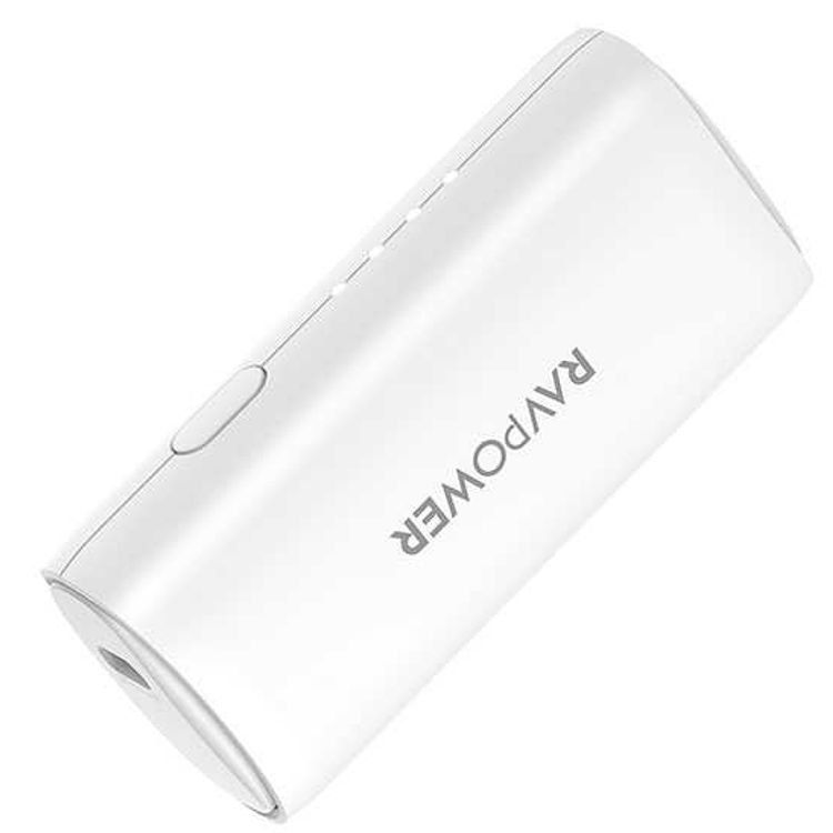RAVPower Portable Power Bank 3350mAh with iSmart Quick Charge & Multiple Protection - Compact & Ergonomic Design Portable Charger Powerbank w/ LED Battery Level Indicator - White