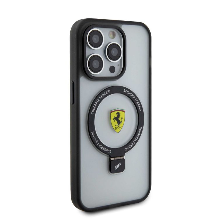 Ferrari iPhone 15 Pro Max For Magsafe Ring Stand Case - Transparent