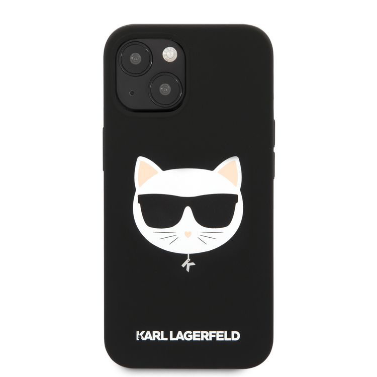 CG MOBILE Karl Lagerfeld Liquid Silicone Case Choupette Head Compatible for iPhone 13 (6.1") Easy Access to All Ports, Anti-Scratch, Shock Absorption