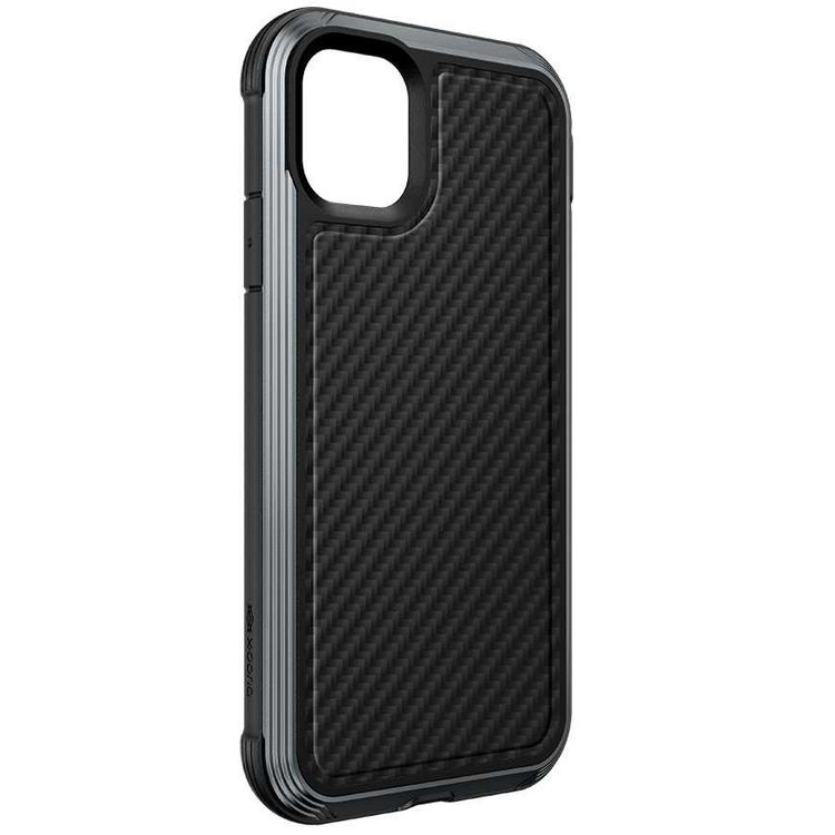 X-Doria Defense Lux Phone Case Compatible for iPhone 11 (6.1") Suitable with Wireless Charging - Black Carbon