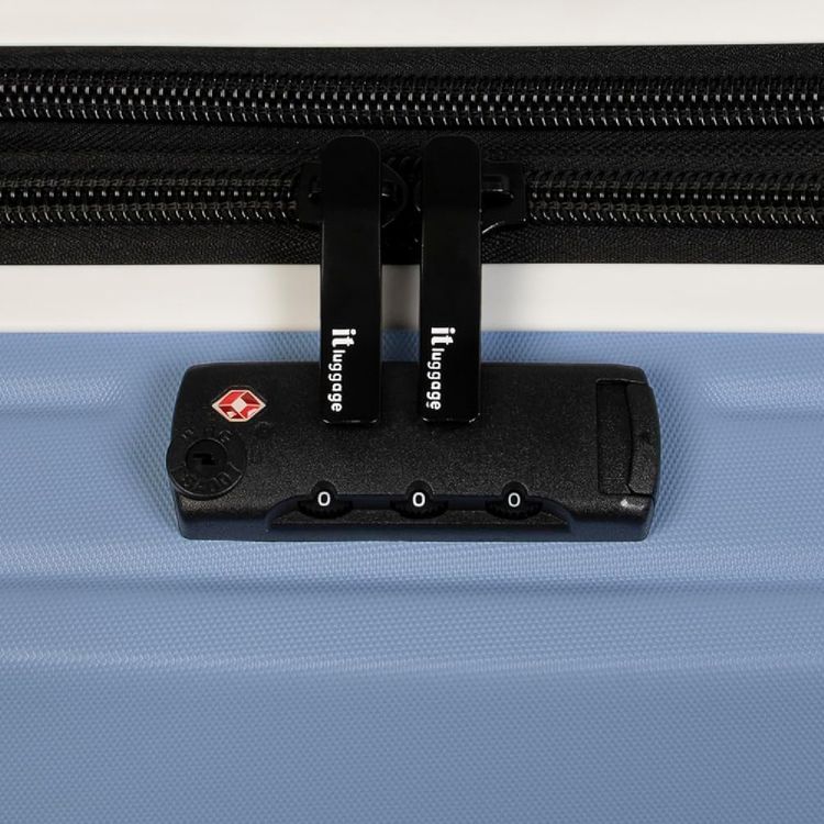 it Luggage Convolved Cabin Trolley, ABS Hard Shell, Expandable Design, Spinner Wheels, TSA Lock - Sky blue / Blue