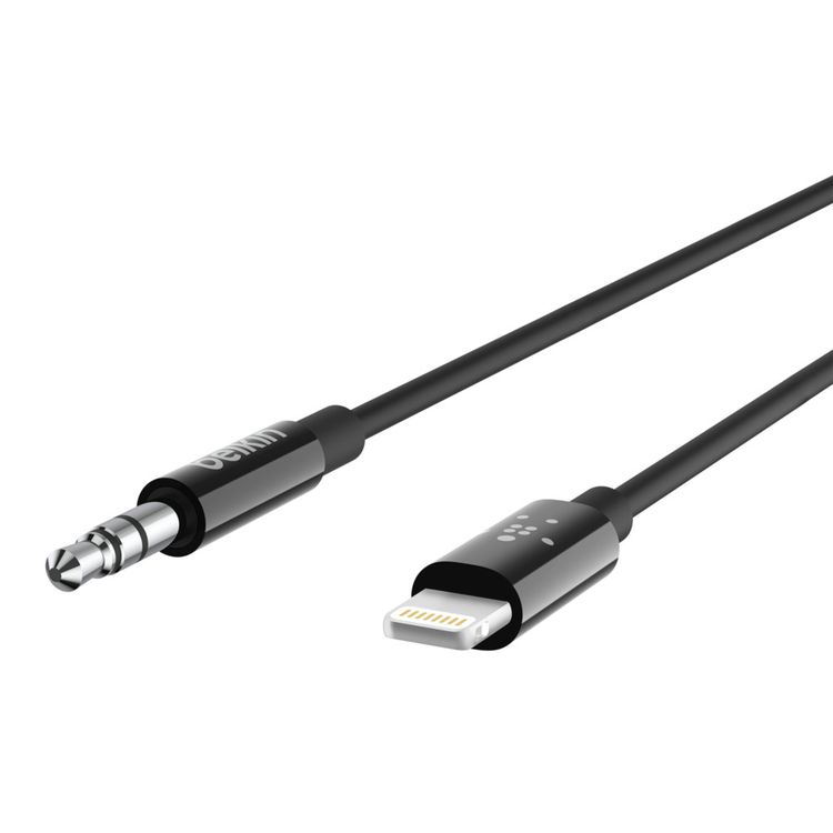 Belkin 6ft Lightning to Audio Cable, 3.5mm Audio Cable with Lightning Connector - Black