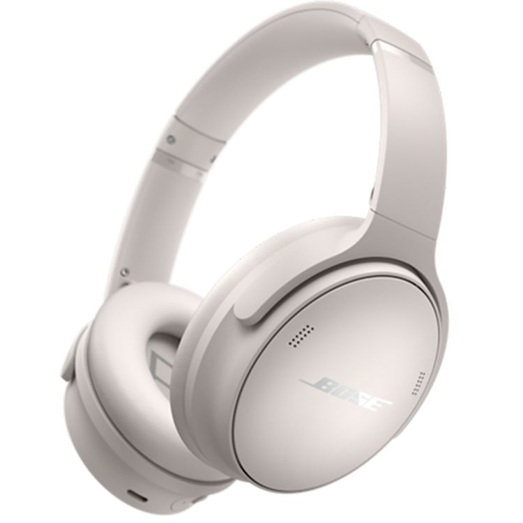 Bose QuietComfort Wireless Headphones with Bluetooth & AUX Connection, Up to 24 Hours Battery Life, Active Noise Cancellation, High-Fidelity Audio, Water Resistant - White Smoke