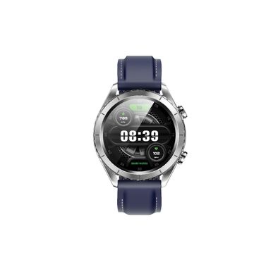 Green Lion Galvin Smart Watch with 1.43" Amoled Display, 960° Smart Rotating Bezel, 7 Days Working Time, 30 Days Standby Time, AI Voice Assistant, 128MB Flash Memory, Drink Water Reminder, Built-in Games, Supports Over 100 Sports Modes, Silicone Strap, 24/7 Health Monitoring - Blue / Silver