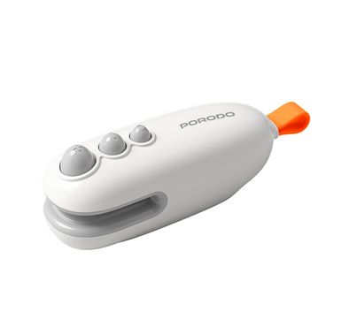 Porodo Lifestyle 2-In-1 Magnetic Mini Sealer & Cutter with Rechargeable Battery, 400mAh Battery Capacity, 2 Hours Working Time, ABS  Material - White