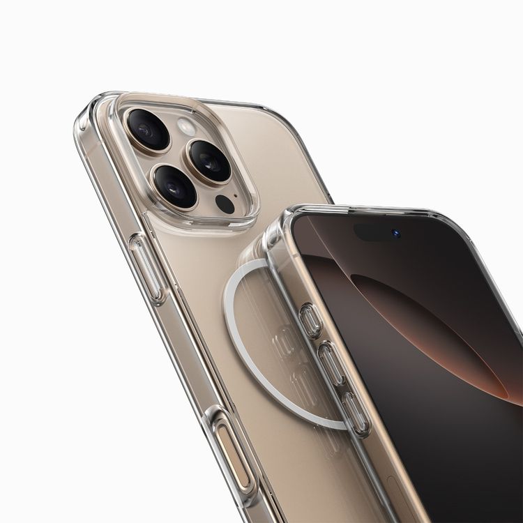 جراب جرين ليون المقاوم للاصفرار مع تقنية MagSafe لجهاز iPhone 16 Pro Max، بحافة مرتفعة للكاميرا، مغناطيسات N52 قوية، حماية من السقوط، مقاوم للصدمات، تصميم شفاف كريستالي - شفاف