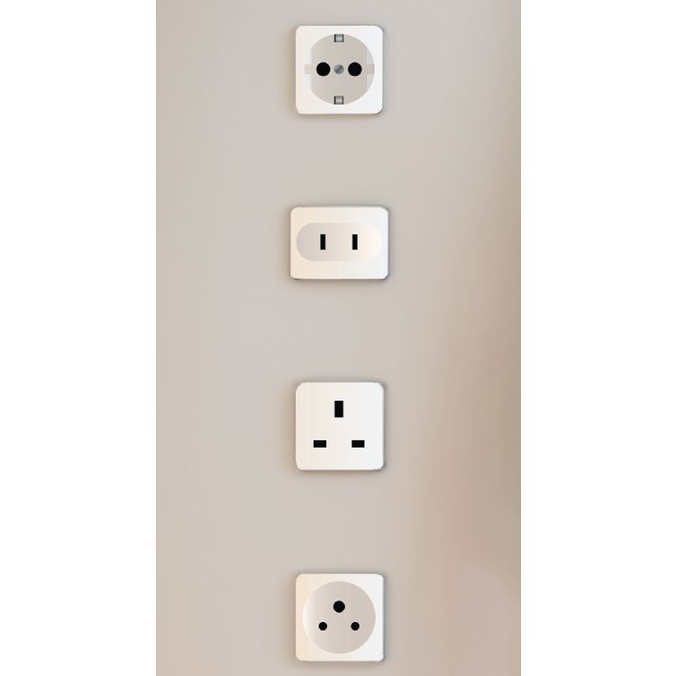 Porodo 150+ Countries Universal AC Adapters with UK, US, SA & EU Plugs, Portable & Multi-Functional Design, PC Material, 2500W High-Power Capacity, Built-in Safeguards - White