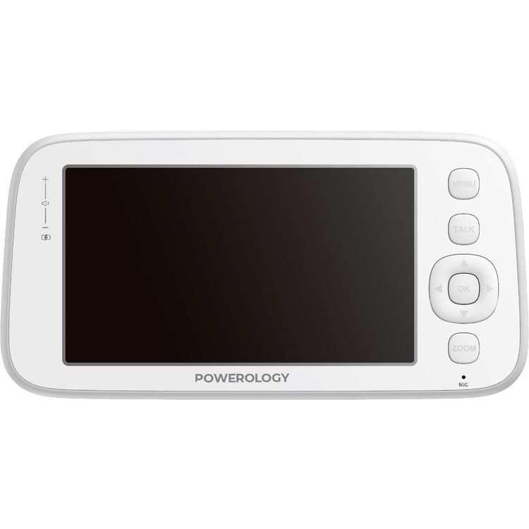 Powerology Monitor & App Baby Camera with Blue & Pink Covers, 1920 × 1080 Pixels Resolution, Night Vision, Type-C Charging Interface, Built-in Lullabies - White