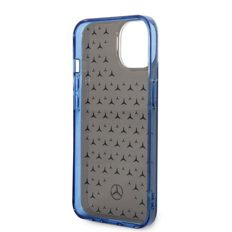 Mercedes-Benz Double Layer PC/TPU Case with Large Star Pattern iPhone 14 Compatibility - Black / Blue