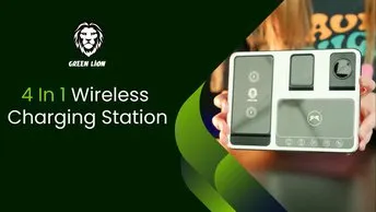Green Lion 4-in-1 Wireless Charging Station 15W in UAE | Up to 15W Phone Output - Black Color | (GN4IN1WCSBK)