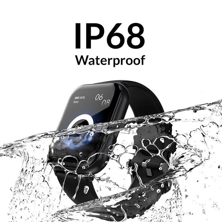 HiFuture Zone2 Smart Watch with 1.96" IPS Display, Up to 7 Days Battery Life, IP68 Waterproof, Health Monitoring, Activity Tracking, Wireless Calling - Black