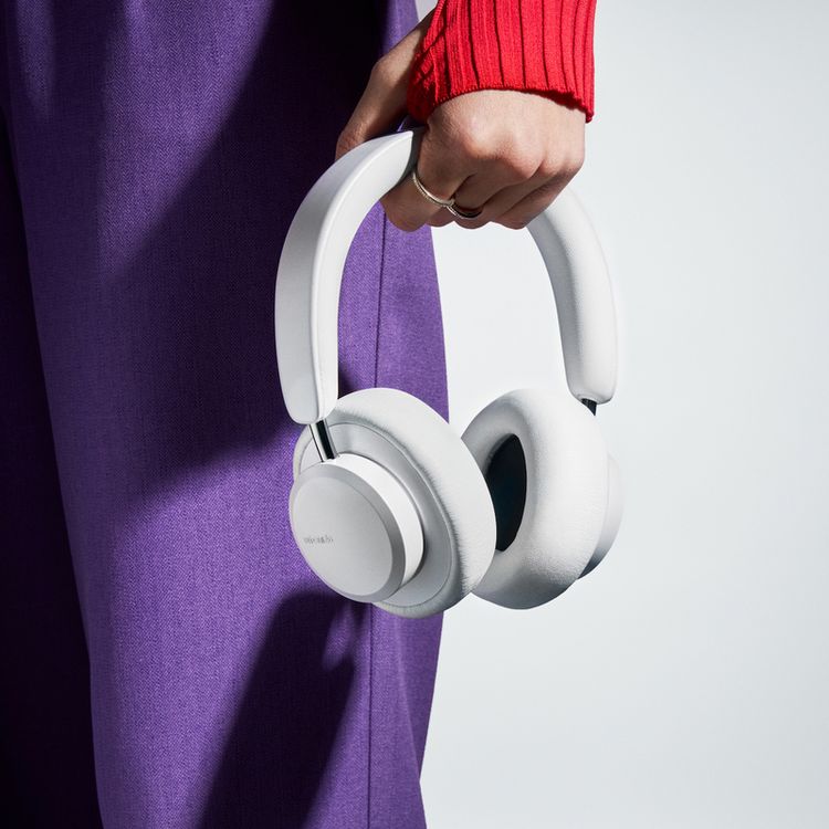 Urbanista Miami Headphones with Active Noise Cancellation, On-ear Detection, Ambient Sound Mode, Compatible with iOS & Android - Pearl White 