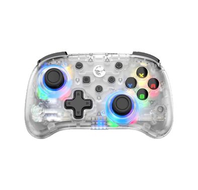 GameSir T4 Mini Multi-Platform Gaming Controller with Up to 10 Hours Working Time, Adjustable Backlight Modes, Multiple Turbo Setups, User-Friendly - Translucent White