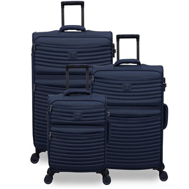 it luggage Precursor Unisex Lightweight Soft Case Trolley, Expandable Polyester Luggage with 8 Spinner Wheels, Telescopic Handle & TSA Lock - Small / Dress Blue