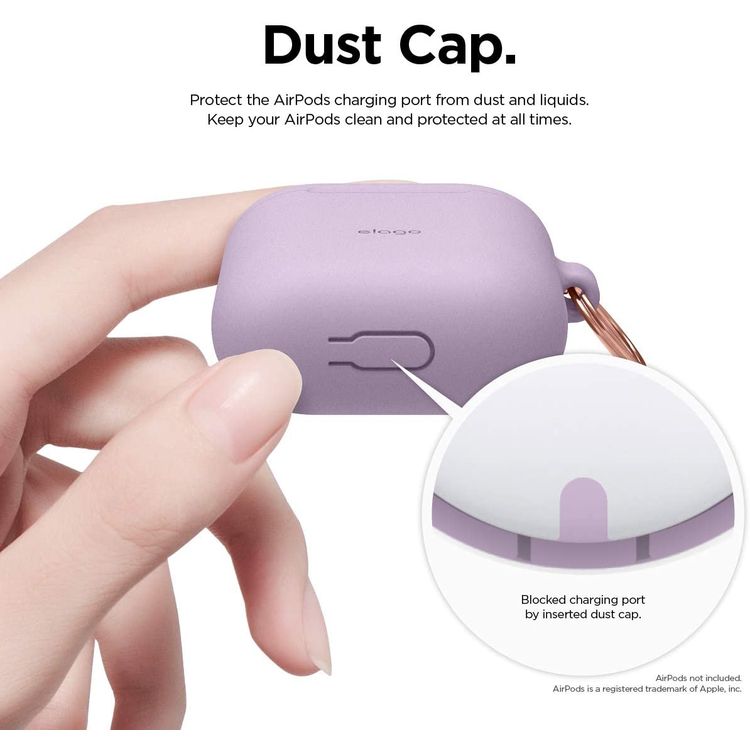 Elago Skinny Hang Case Cover Compatible for Apple AirPods 1&2 Generation, Upgraded Premium Silicone, Front LED Visible, Scratch Resistant, Drop Resistant, Protective Cover