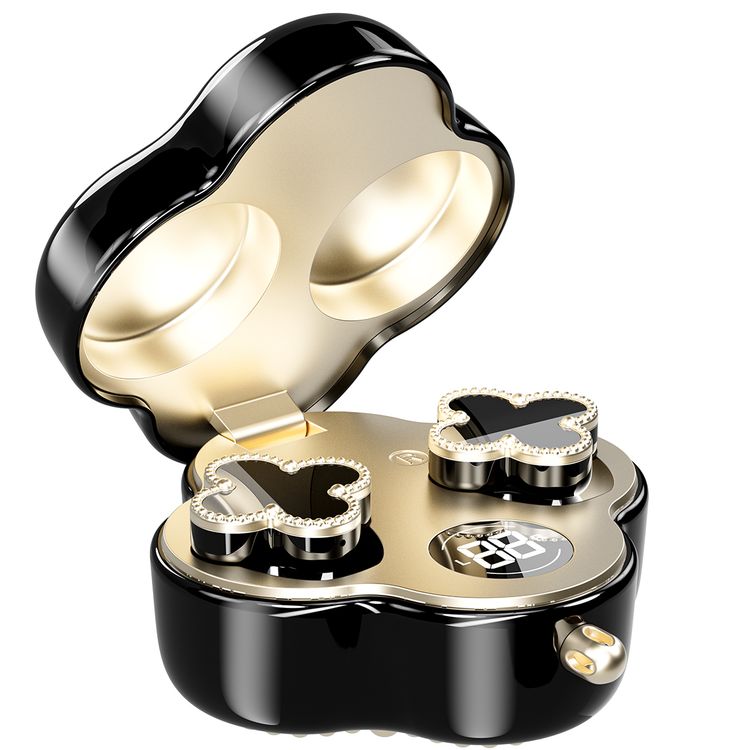 Porodo Soundtec Chic True Wireless Earbuds with ENC, Up to 4.5 Hours Working Time, Bluetooth Version 5.4, 10m Transmission Range, Omnidirectional Microphone, Immersive Audio, Ergonomic Fit, Includes 18cm Chain - Black