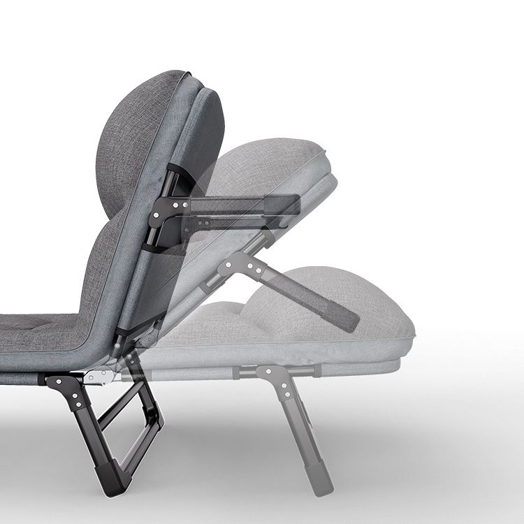 Green Lion Foldable Camping Bed, Up to 150kg Load Capacity, 6 Adjustable Backrest, Anti-Slip Feet, Comfortable Pillow, Easy Installation & Easy to Carry, Thickened Steel Frame - Gray