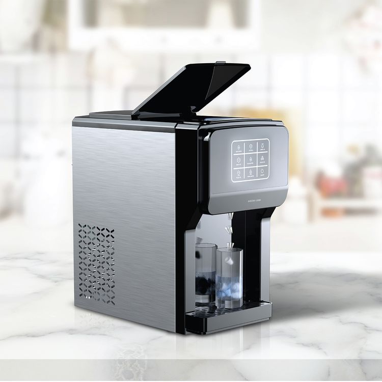 Green Lion Frosta 3-in-1 Ice Maker with 1.5kg Ice Basket Capacity, 5L Water Tank, Touch Control Display, Bullet Ice Shape, 9-12 Minutes Ice Preparation - Black