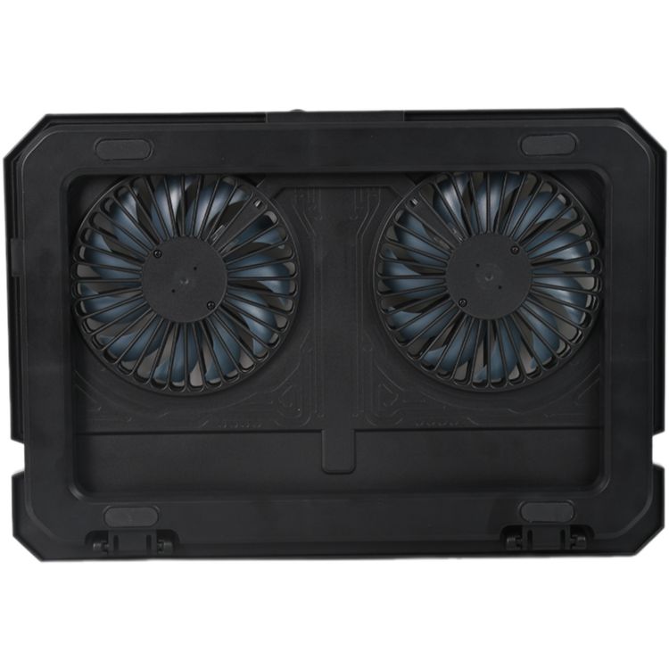 Porodo Gaming Crystal Shell Laptop Cooling Pad with Phone Holder, ABS, Metal & PC Material, 2 Fans, USB-A & USB-C Ports, 10-17" Devices Compatible, Anti-Slip Base, Ergonomic Design, Plug & Play - Black 