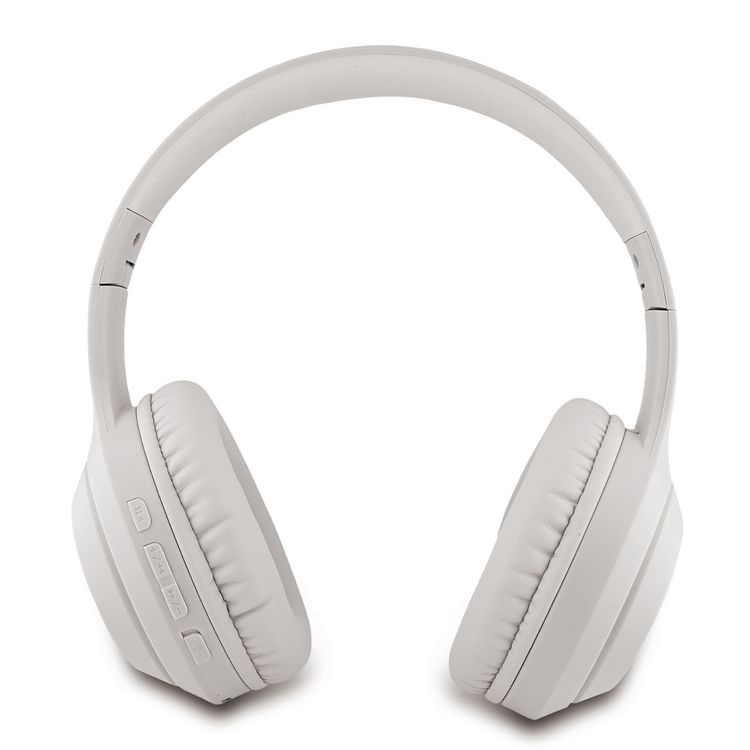 سماعات رأس جيس بشعار مطبوع كلاسيكي، وقت تشغيل 32 ساعة، وقت شحن 2 ساعة، وسادة مريحة عالية الجودة، تحكم في التشغيل والمكالمات، مقاومة للماء، مكالمات بدون استخدام اليدين، منفذ توصيل USB-C - فضي