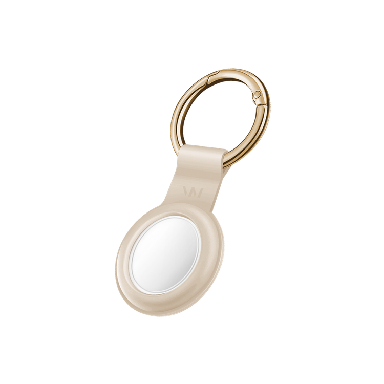 Viva Madrid Airtrax Flexo Silicone Case Compatible with AirTag, Portable Protective Skin Cover, Anti-Lost Holder with Key Ring Suitable for AirTag Bluetooth Tracker - Beige