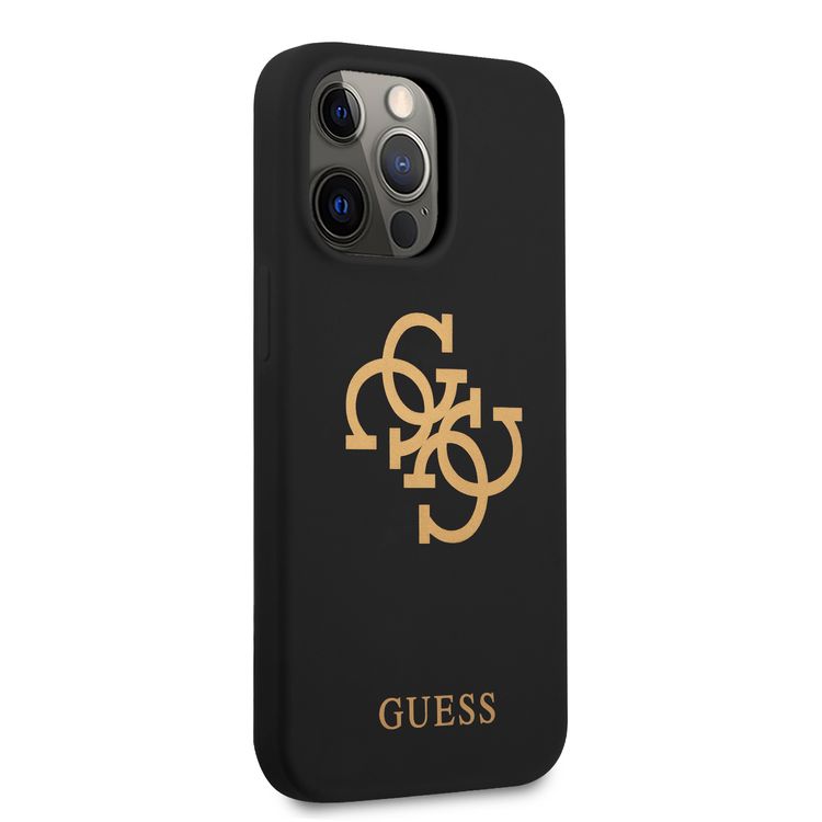 CG MOBILE Guess Liquid Silicone Case Big 4G with Logo Print Compatible for iPhone 13 Pro Max (6.7") Anti-Scratch, Easy Access to All Ports, Shock Absorption & Drop Protective Back Cover Suitable with Wireless Charging Officially Licensed