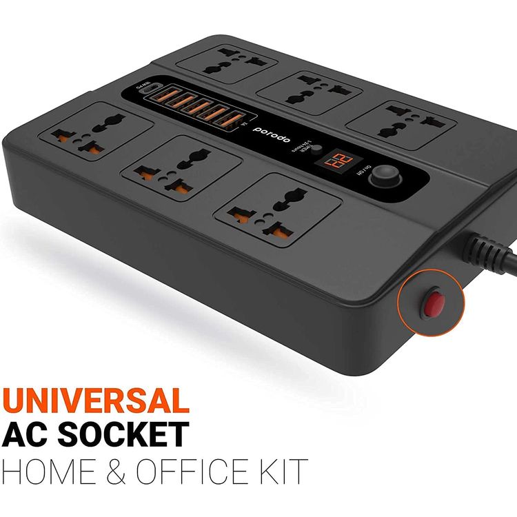 Power Socket Porodo Universal Power Socket Multiport Socket-Black
