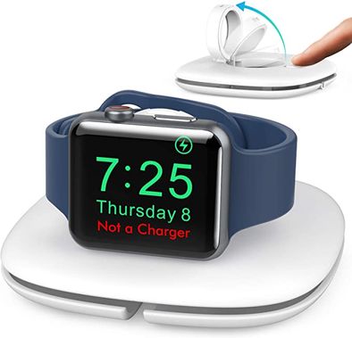 Ahastyle ABS Plastic Foldable Stand For Apple Watch Charger, Compatible with all Apple Watch - White