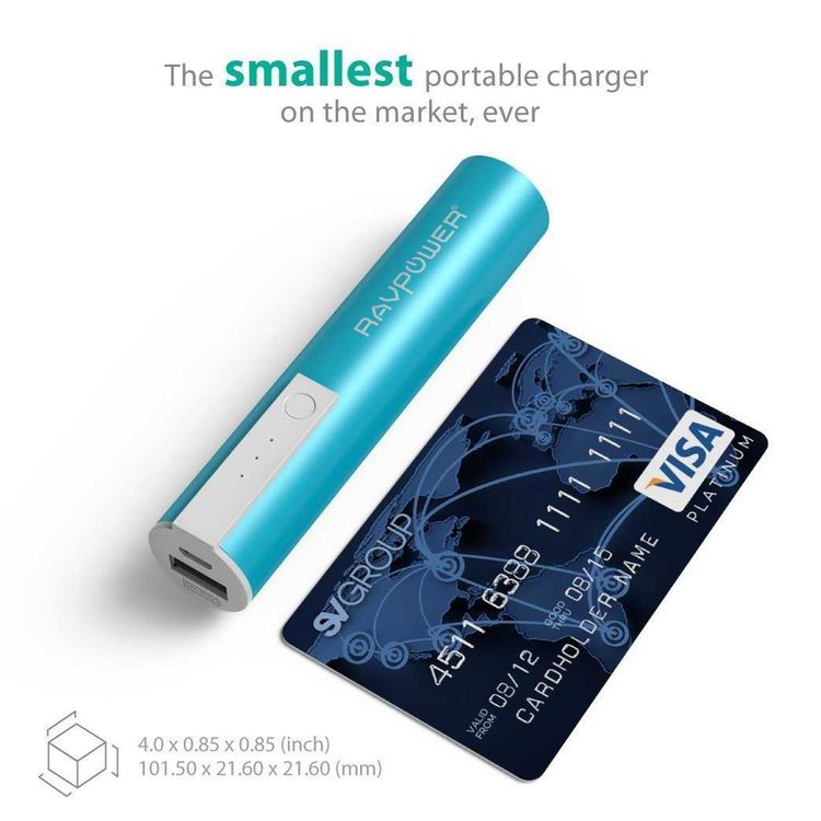RAVPower 3350mAh Luster Portable Charger - Blue