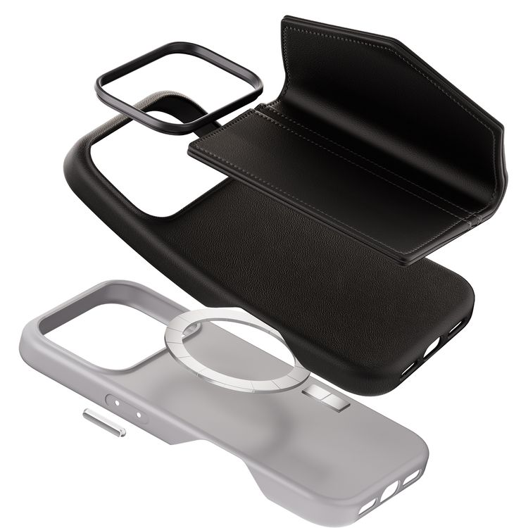 Levelo Vertex PU Leather Wallet Case for iPhone 17 Pro Max, Shock-Resistant Bumper, Raised Bezels for Camera & Screen, MagSafe Compatible, Drop-Tested, Full-Wrap Leather Build, Detachable Magnetic Wallet - Black