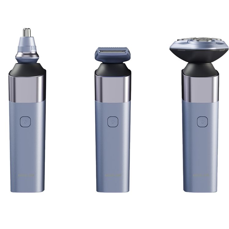 Green Lion 3-in-1 G-Blade Trimmer with Digital Display, 90 Minutes Working Time, 5W Power, Stainless Steel Blade, 600mAh Battery, Travel Lock, Shaver, Hair & Nose Trimmer - Gray