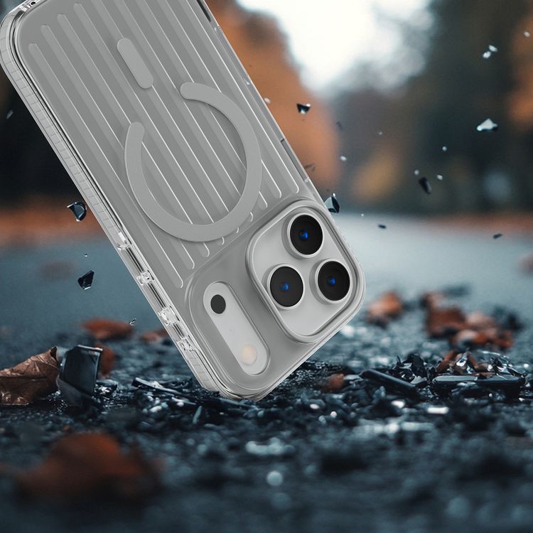 واقي Levelo Cabin Elite MagSafe لجهاز iPhone 17 Pro Max، زوايا مقاومة للصدمات، حواف مرتفعة لحماية الكاميرا والشاشة، مقاوم للخدوش بمعيار 2H، مغناطيسات قوية، تكنولوجيا Ever-Clear، ممتص للصدمات، مجرب في مقاومة السقوط - سيلفرستون.