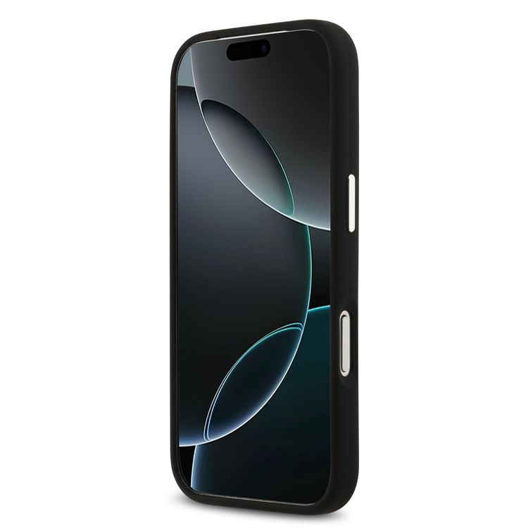 غطاء سيليكون مغناطيسي MagSafe من Lacoste مع شعار معدني لهاتف iPhone 17 Pro Max، حماية من السقوط، تغليف مستدام، تصميم نحيف، سهل التركيب - أسود