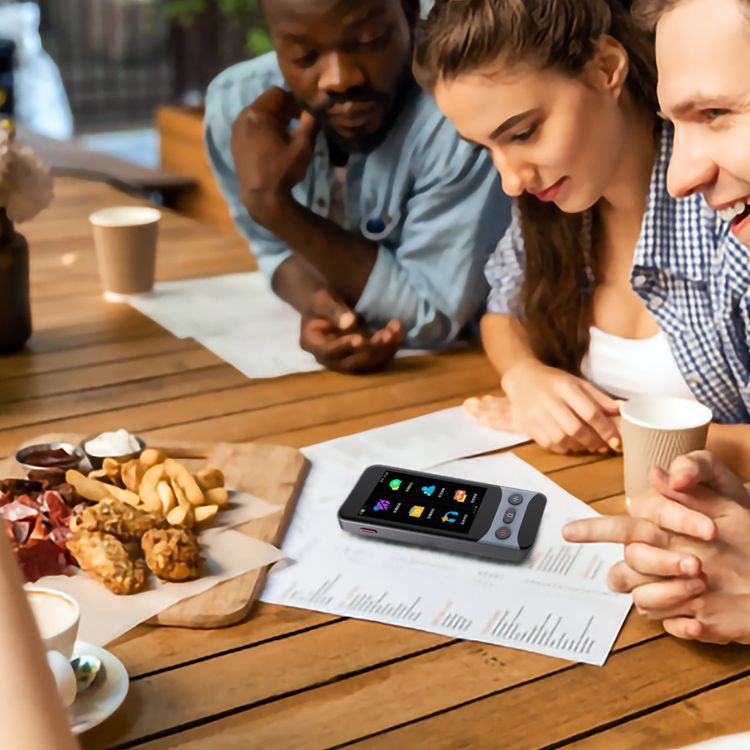 Levelo FluentLink Offline & Online Translation Device with 1500mAh Battery Capacity, Up to 8 Hours Working Time, 0.5 Seconds Translation Speed, 142 Supported Languages - Gray