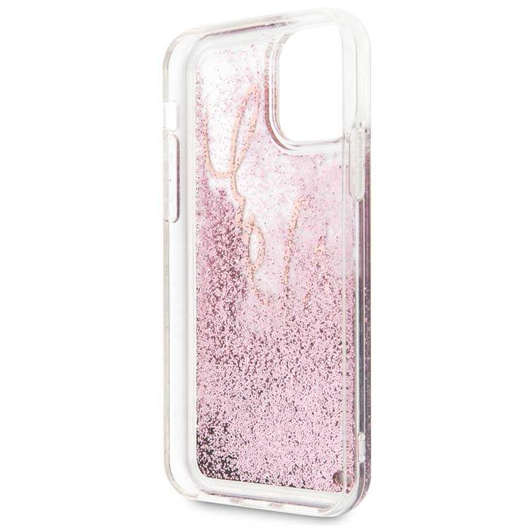 Karl Largefeld Transparent Glitter Signature For iPhone 11 Pro - Rose Gold