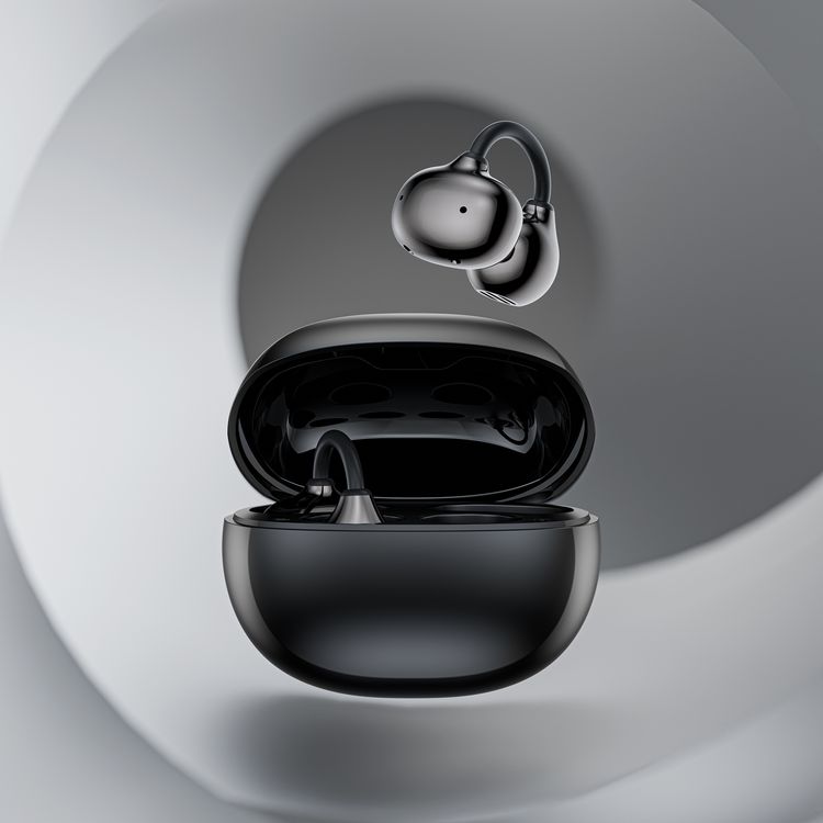 Green Lion Salvador Wireless Earbuds with Clip-On Design, Touch Control, USB-C Charging, Clear Voice Calls, Bluetooth Version 6.0, 2 Hours Charging Time, Up to 16 Hours Playtime, Secure Clip-On Fit - Gray