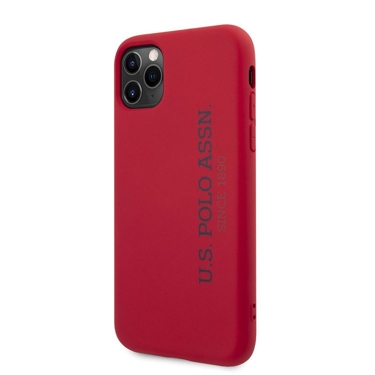 CG MOBILE U.S.Polo Assn. Silicone Effect Case Vertical Logo Compatible for iPhone 11 Pro ( 5.8" ) Shock Resistant, Scratches Resistant, Easy Access to All Ports