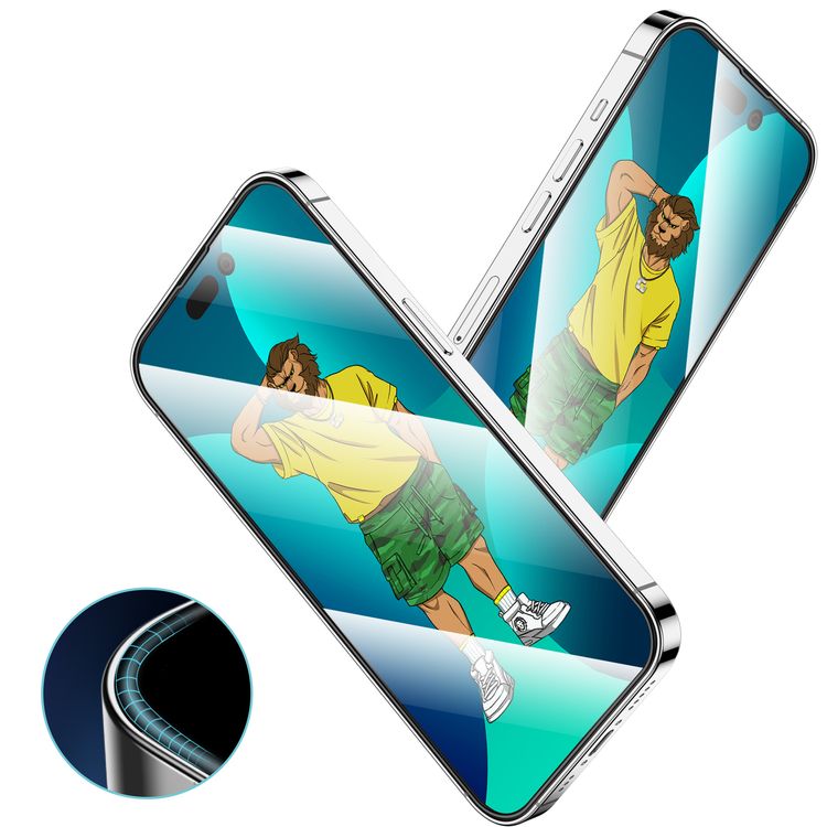 Green Lion 3D Silicone Plus Glass for iPhone 14, Edge High Definition, Highly Responsive, Anti-Scratch, Anti-Fingerprint, Crystal Clear, Grease Resistance - Clear