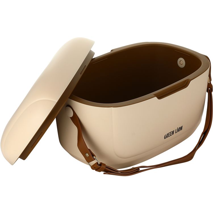 Green Lion Vintage Insulated Cooler Box 12L with Leak-Proof Design, Food-Grade Safety, Triple-Layer Insulation, Hot and Cold Storage, Adjustable Strap, Airtight Protection, Impact Resistant, Travel Friendly, Long-Lasting Insulation - Beige 