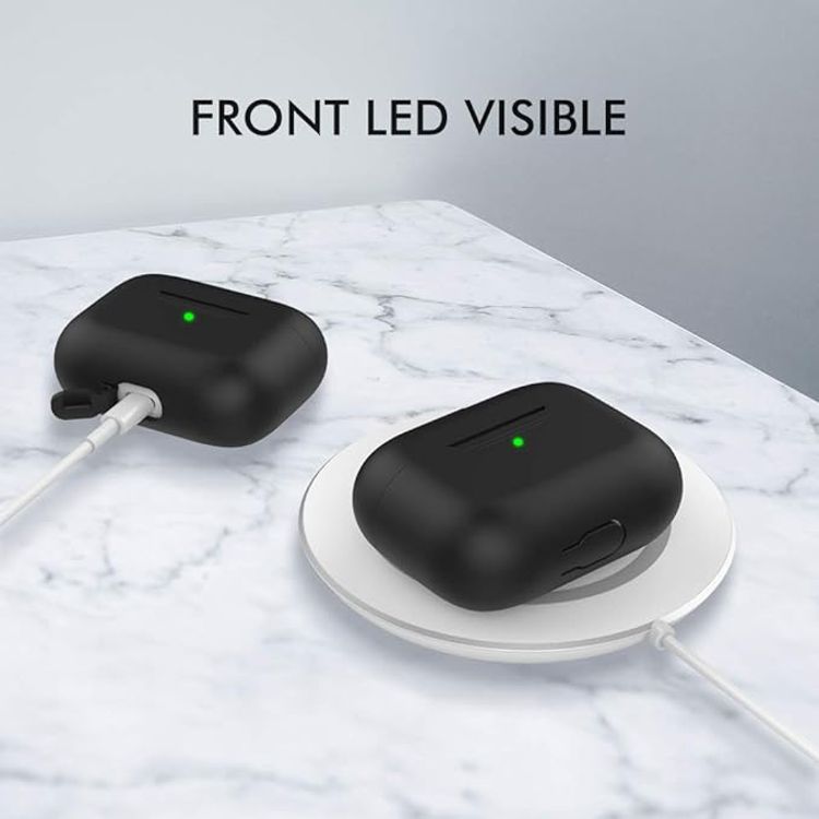Ahastyle Premium Silicone Protective Case Compatible for AirPods Pro - Shock & Impact Drop Protection Cover - Scratch Resistance -  Dustproof Case - Black