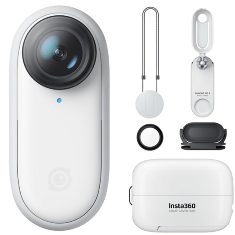 انستا 360 كاميرا جو 2 إصدار 32 جيجا ، كاميرا تايني أكشن محمولة , متينة ومقاومة للماء حتى عمق 13 قدمًا - أبيض