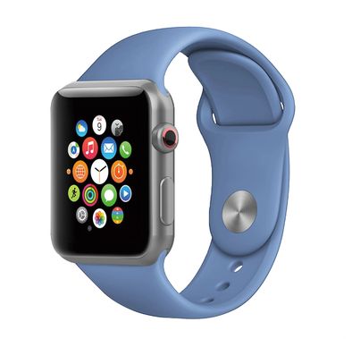 Porodo iGuard Silicone Loop Watch Band for Apple Watch 42/44/45mm, Easy Attachment & Detachment, Comfort Fit, Compatible with  Apple Watch Series 4/5/6/7/SE, User Friendly, Lightweight, Adjustable, High Quality - Ice Blue