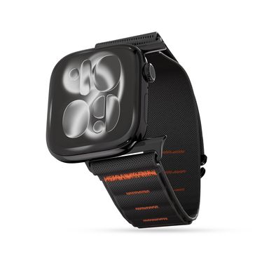 Levelo York Nylon Watch Strap with Adjustable Strap Fit, Unique Woven Structure, Lightweight Nylon, Quick Strap Setup, Unique Woven Structure, Sweat & Water Resistant, 135mm – 210mm Fit Size Range, Adjustable G-Buckle Closure Type - Black 